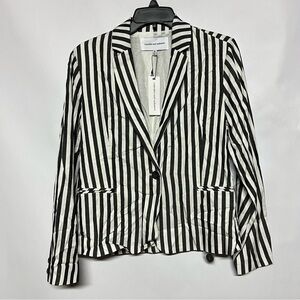 cupcakes & cashmere Monochrome Striped Blazer